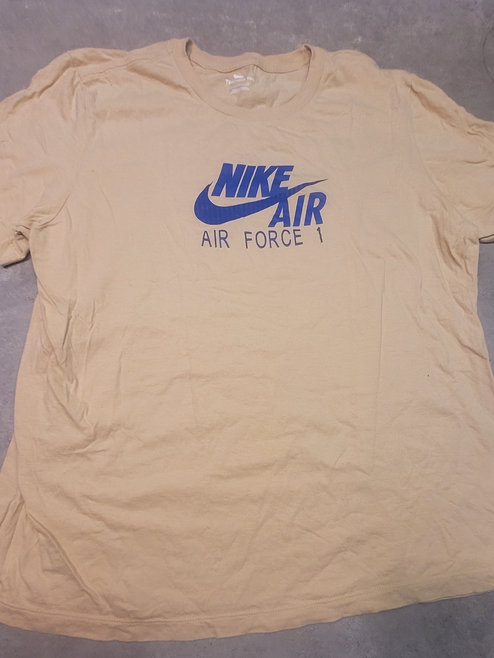 Nike Air Force 1 Logo Tee - Beige with Blue Print